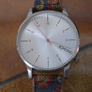 Men's Kimono Watch with Blue Paisely Band